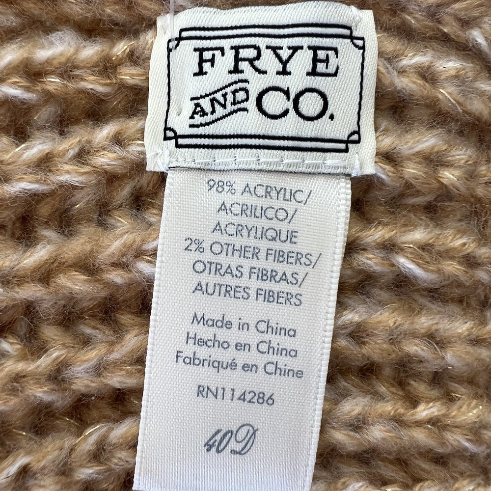 Frye and Co Womens Scarves Garter Fringe Ivory Sparkle Mouline Striped Lot Of 2‎ - Picture 6 of 13